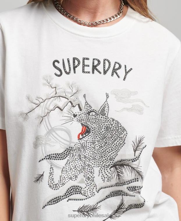 mujer Superdry crema suika camiseta gráfica 2R68Z2732