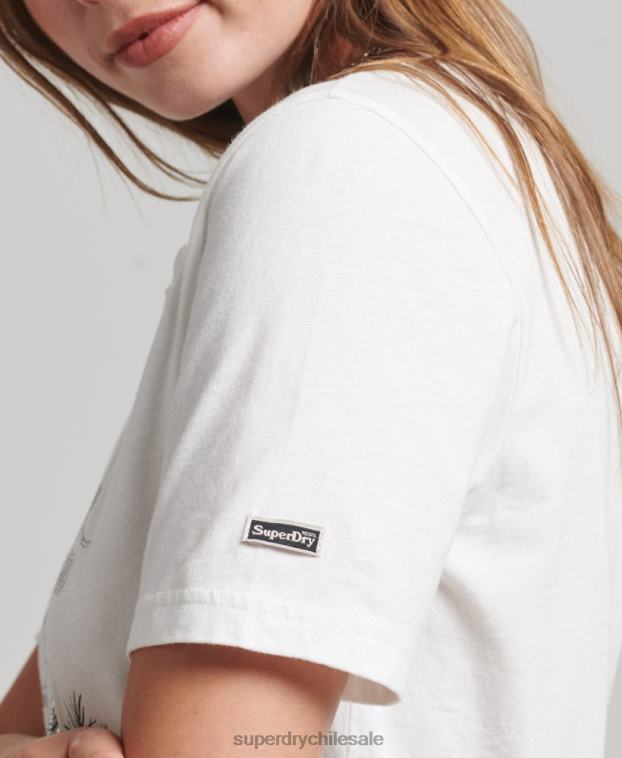 mujer Superdry crema suika camiseta gráfica 2R68Z2732