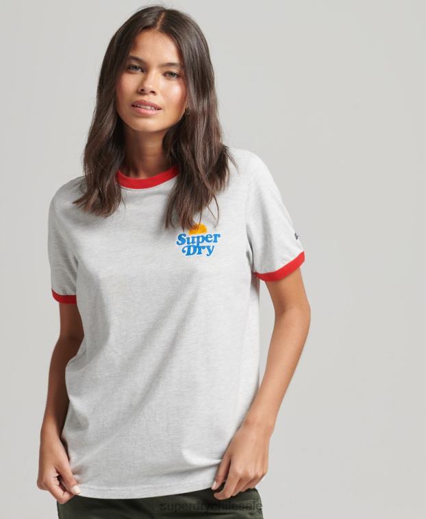 mujer Superdry gris camiseta cooper nostalgia 2R68Z6209