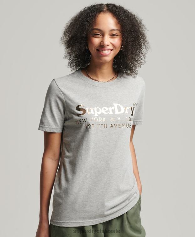 mujer Superdry gris camiseta de interés de lugar vintage 2R68Z6215