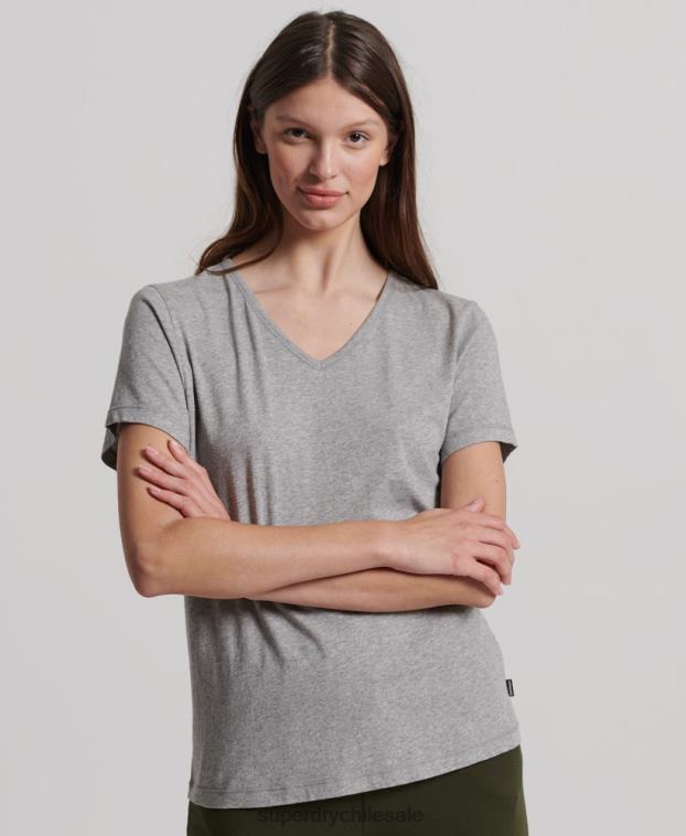 mujer Superdry gris camiseta de salón de algodón orgánico 2R68Z2848
