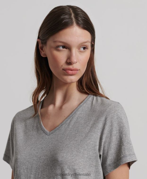 mujer Superdry gris camiseta de salón de algodón orgánico 2R68Z2848