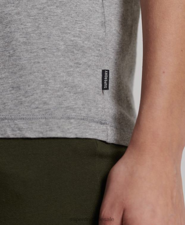 mujer Superdry gris camiseta de salón de algodón orgánico 2R68Z2848