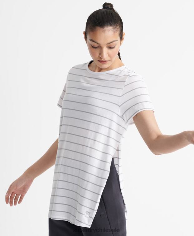 mujer Superdry gris camiseta flex larga 2R68Z2858