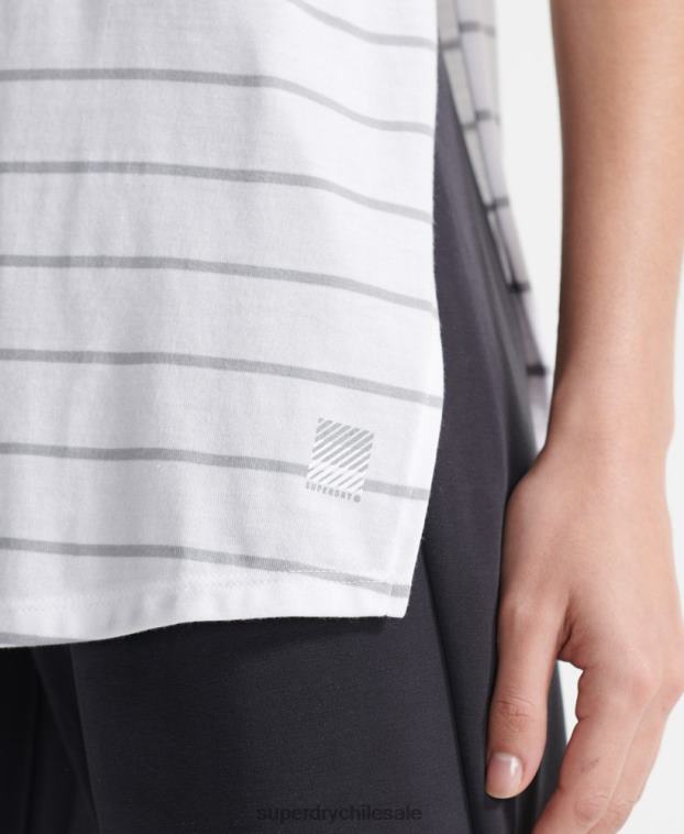 mujer Superdry gris camiseta flex larga 2R68Z2858