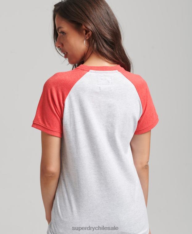 mujer Superdry gris camiseta raglán reciclada 2R68Z6237