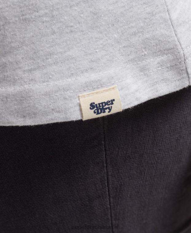 mujer Superdry gris camiseta raglán reciclada 2R68Z6237