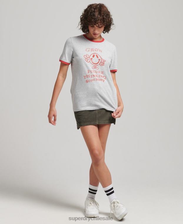 mujer Superdry gris camiseta ringlera reciclada 2R68Z6254
