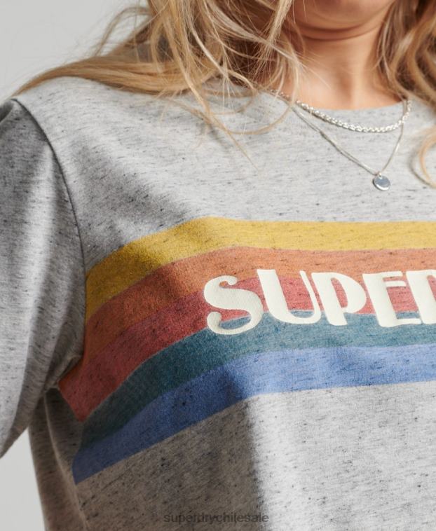 mujer Superdry gris camiseta vintage al aire libre 2R68Z2663