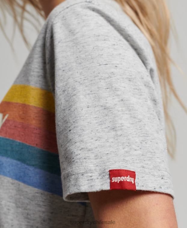 mujer Superdry gris camiseta vintage al aire libre 2R68Z2663