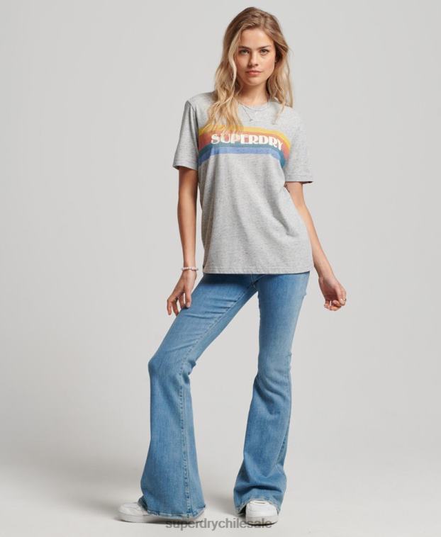 mujer Superdry gris camiseta vintage al aire libre 2R68Z2663