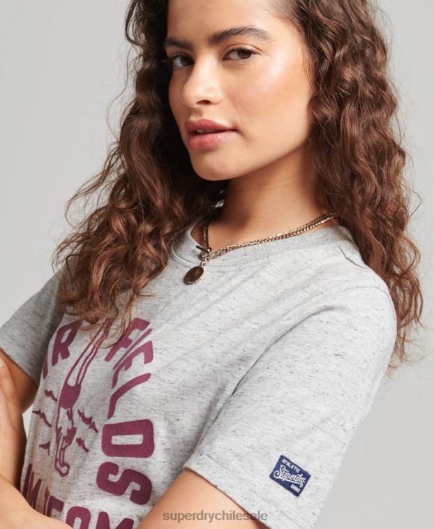 mujer Superdry gris camiseta vintage de mi generación 2R68Z2846