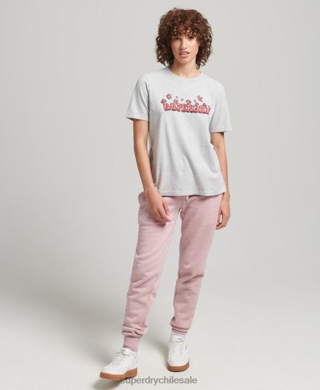 mujer Superdry gris claro arbolado camiseta gráfica 2R68Z2729
