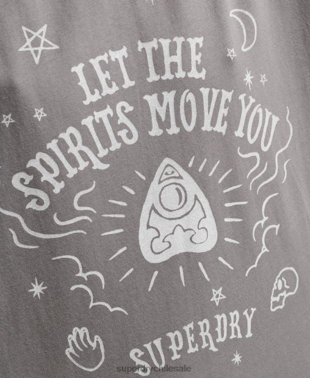 mujer Superdry gris claro camiseta celeste vintage 2R68Z2740