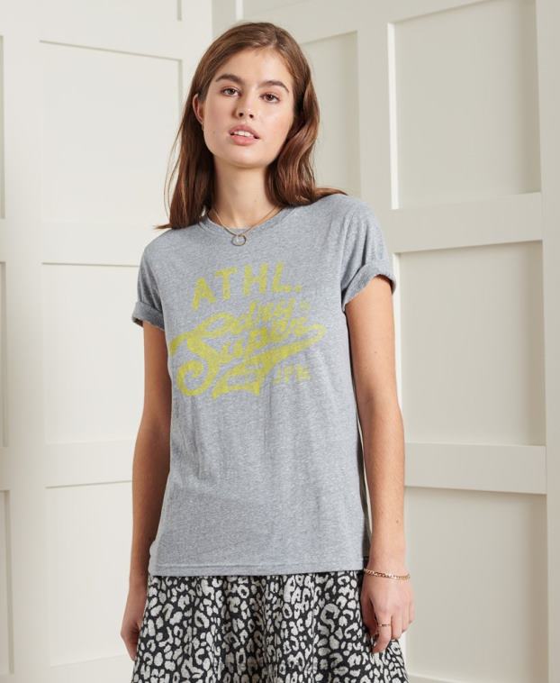 mujer Superdry gris claro camiseta clásica reelaborada 2R68Z2787