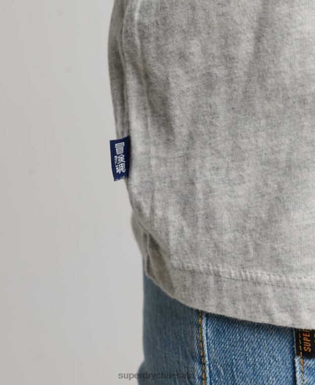 mujer Superdry gris claro camiseta esencial de algodón orgánico 2R68Z6302