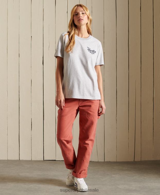 mujer Superdry gris claro orgullo en la camiseta artesanal 2R68Z6243