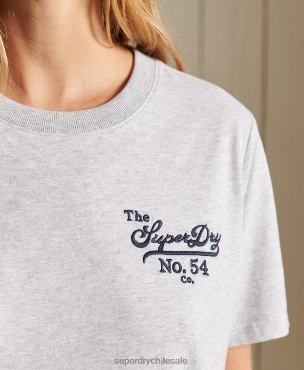 mujer Superdry gris claro orgullo en la camiseta artesanal 2R68Z6243