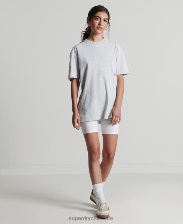mujer Superdry gris claro playera micro mid reciclada 2R68Z2780