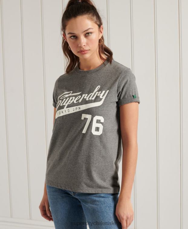mujer Superdry gris oscuro camiseta colegial del estado de cali 2R68Z2806