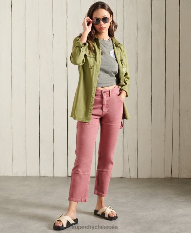 mujer Superdry gris oscuro camiseta narrativa militar 2R68Z2769
