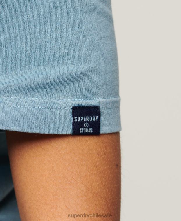mujer Superdry gris playera cooper con logo clásico de los años 70 2R68Z2653