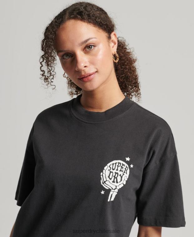 mujer Superdry marrón camiseta celeste vintage 2R68Z2766