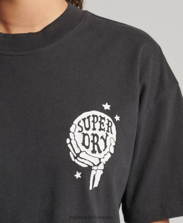 mujer Superdry marrón camiseta celeste vintage 2R68Z2766