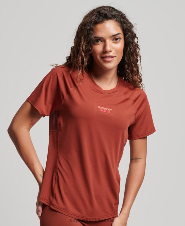 mujer Superdry marrón camiseta core activa 2R68Z2697