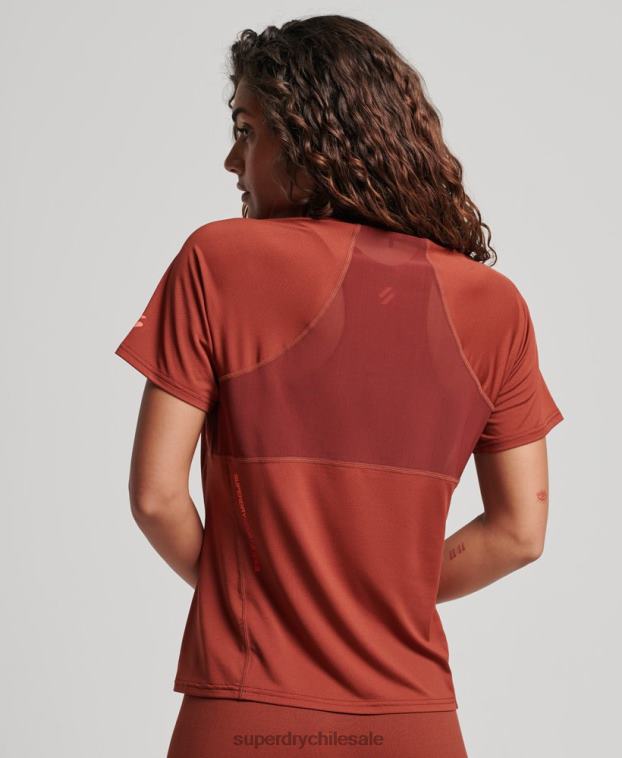 mujer Superdry marrón camiseta core activa 2R68Z2697