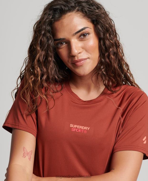 mujer Superdry marrón camiseta core activa 2R68Z2697