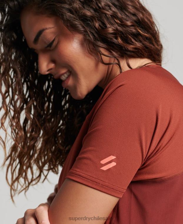 mujer Superdry marrón camiseta core activa 2R68Z2697