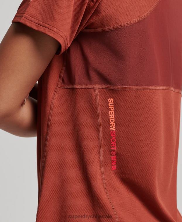 mujer Superdry marrón camiseta core activa 2R68Z2697