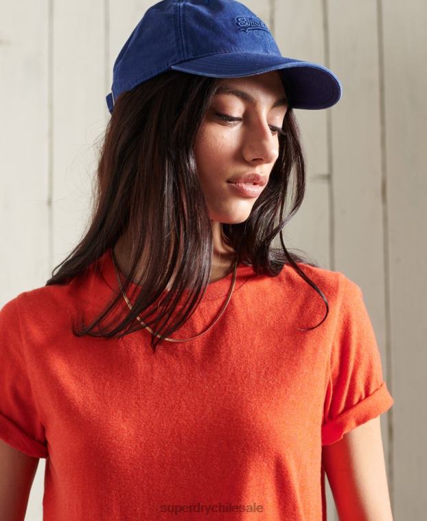 mujer Superdry naranja camiseta esencial de algodón orgánico 2R68Z6280