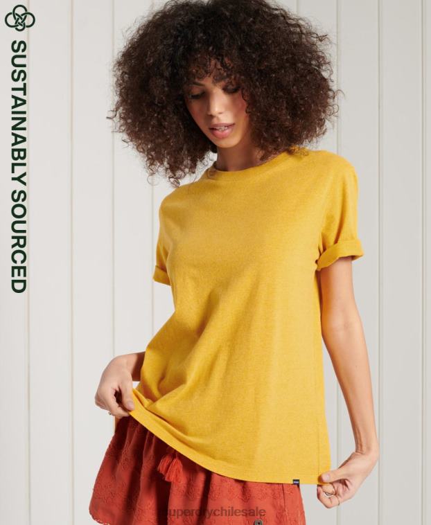 mujer Superdry naranja camiseta esencial de algodón orgánico 2R68Z6306