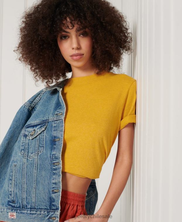 mujer Superdry naranja camiseta esencial de algodón orgánico 2R68Z6306