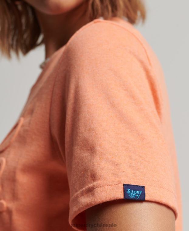 mujer Superdry naranja camiseta estilo script en relieve 2R68Z6257