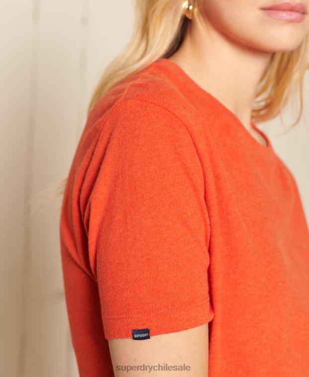 mujer Superdry naranja camiseta holgada de algodón orgánico con logo vintage 2R68Z6297