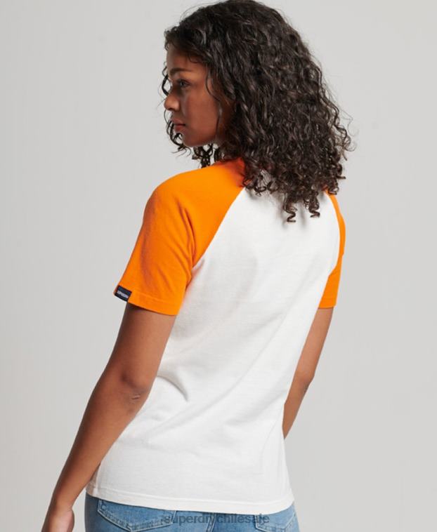 mujer Superdry naranja camiseta raglán clásica cooper vintage 2R68Z2783