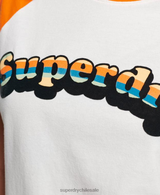 mujer Superdry naranja camiseta raglán clásica cooper vintage 2R68Z2783