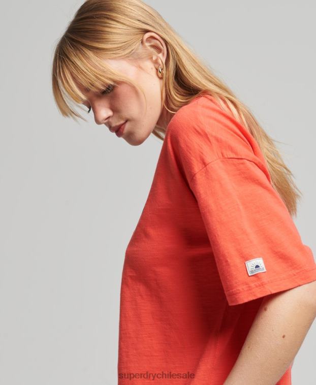 mujer Superdry naranja playera vintage con rayas cali 2R68Z6189