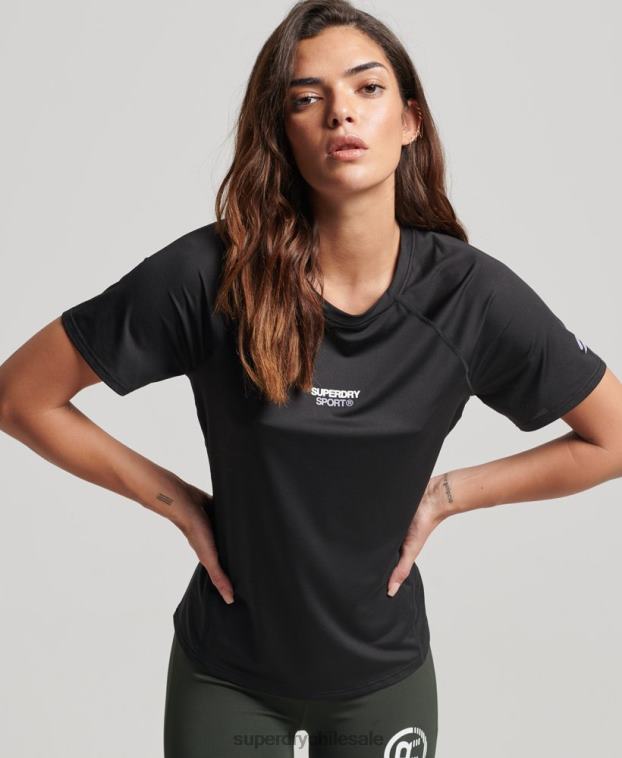 mujer Superdry negro camiseta core activa 2R68Z2701