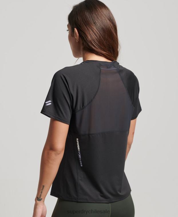 mujer Superdry negro camiseta core activa 2R68Z2701