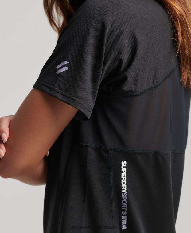 mujer Superdry negro camiseta core activa 2R68Z2701