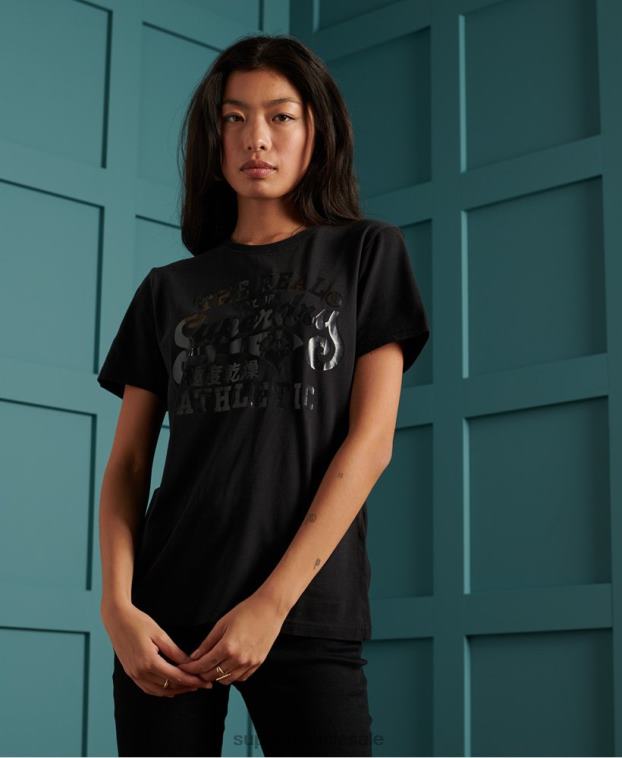 mujer Superdry negro camiseta negra 2R68Z2862