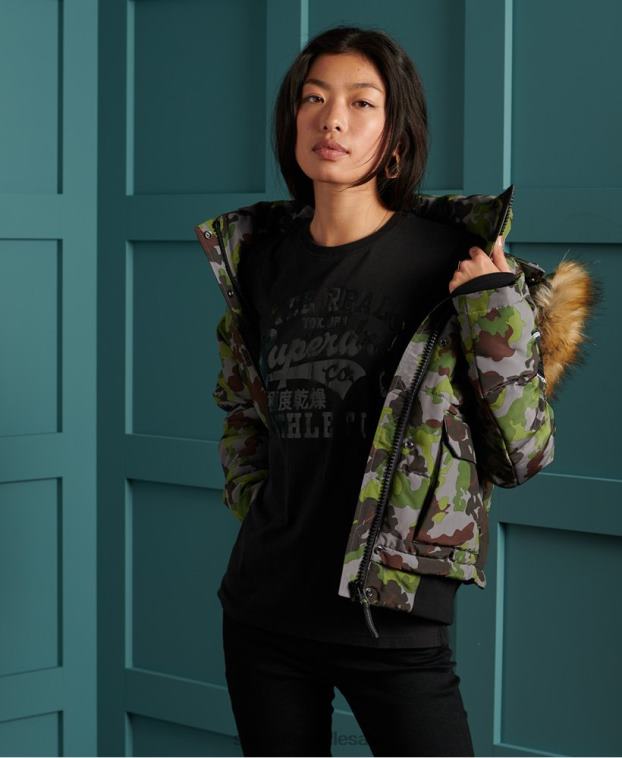 mujer Superdry negro camiseta negra 2R68Z2862