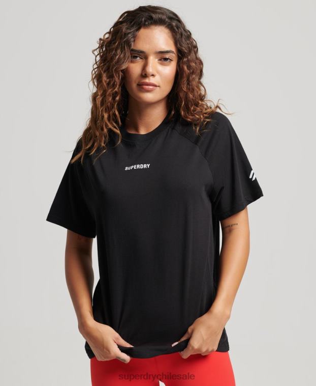 mujer Superdry negro playera de manga corta core 2R68Z2742