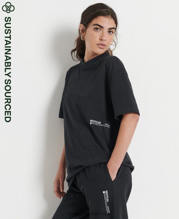 mujer Superdry negro playera micro mid reciclada 2R68Z2849