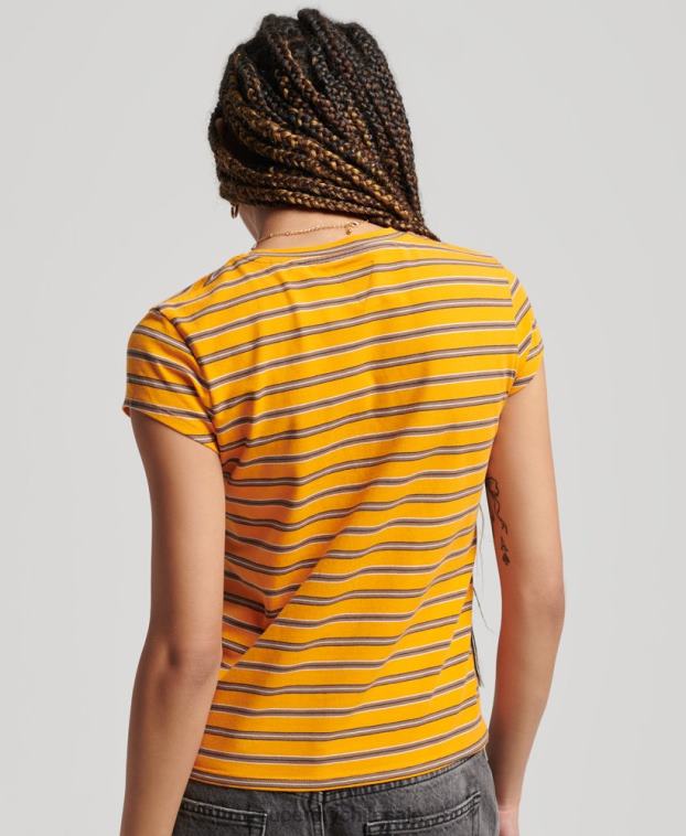 mujer Superdry oro camiseta corta vintage 2R68Z6252