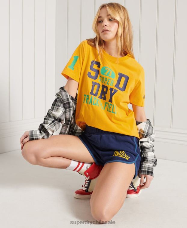 mujer Superdry oro camiseta de la unión atlética colegiada 2R68Z2795